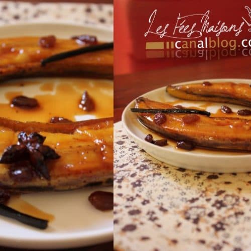 Bananes rôties au sirop de caramel épicé et au rhum