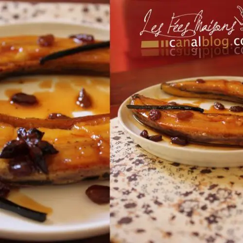 Bananes rôties au sirop de caramel épicé et au rhum