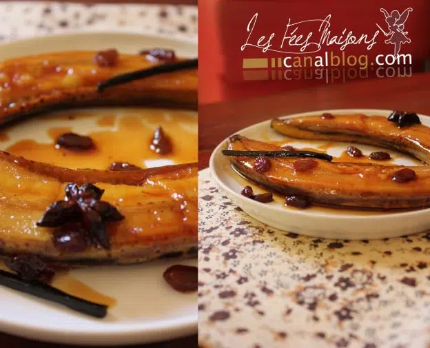Bananes rôties au sirop de caramel épicé et au rhum