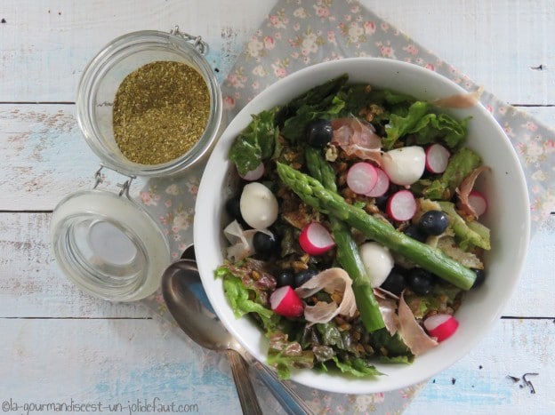 Salade à l'épeautre et asperges