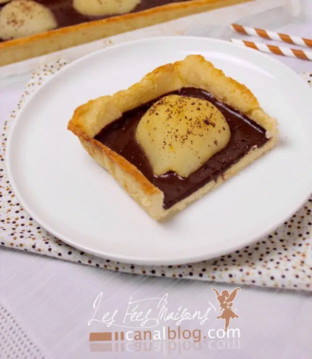 Tarte choco-poires-fève tonka