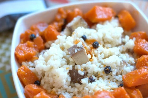 Risotto à l’orange, courge et piment de Jamaïque