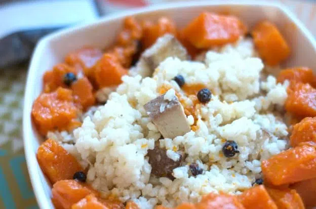 Risotto à l’orange, courge et piment de Jamaïque
