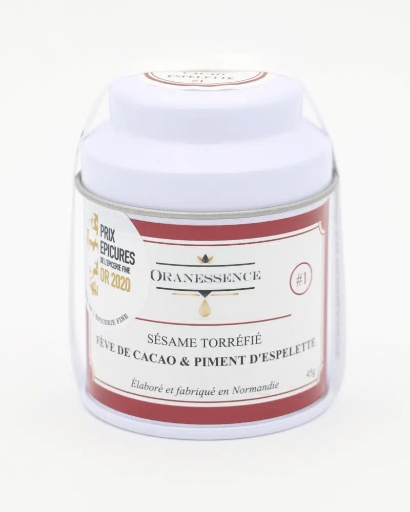 gomashio feve cacao piment espelette oranessence