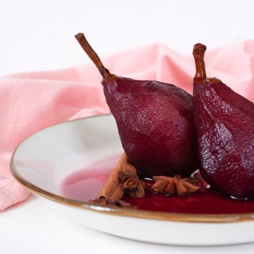 poires pochees vin rouge
