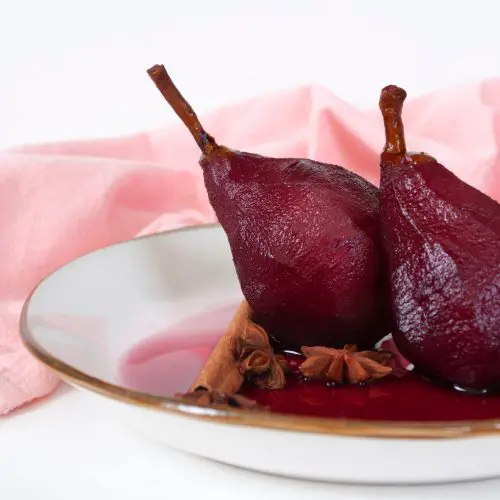 poires pochees vin rouge
