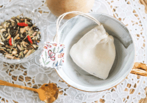 sachet de thé réutilisable et lavable