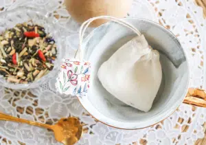 sachet de thé réutilisable et lavable